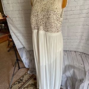 WOMENS LADIES PLUS SIZE 20W WHITE CREAM EVENING PARTY CRUISE DRESS